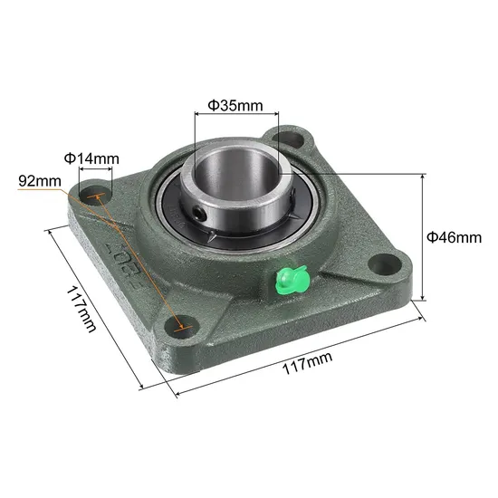 High Quality F204 Flange Bearing, 4-Hole Pillow Block, Large Stock — durable, pre-lubricated, easy-mount bearing for industrial machinery and conveyors.