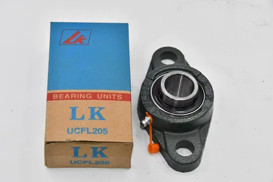UCFL218-56 Flange Bearing features cast iron housing and chrome steel insert for durability, ideal for industrial machinery requiring reliable radial load support. industrial bearing