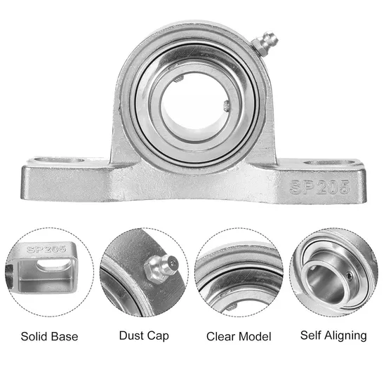 Waterproof food-grade 304/316/420 SS pillow block bearing for hygienic, corrosion-resistant performance in food processing and wet environments. industrial bearing