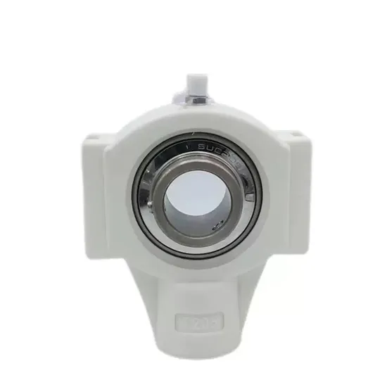 SUCFL206 Pillow Block Bearing features white plastic housing and stainless steel construction for corrosion resistance, ideal for food, medical, and wet environments. industrial bearing